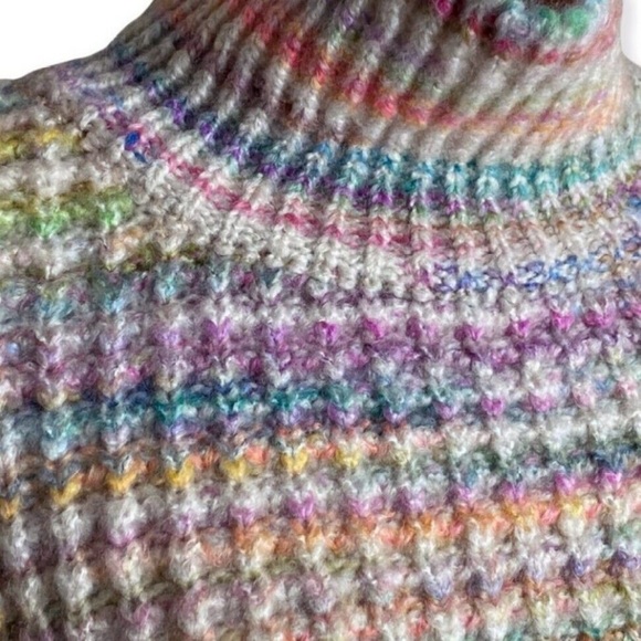 TOPSHOP Space Dye Chunky Turtleneck Multicolor Sweater - Picture 4 of 10